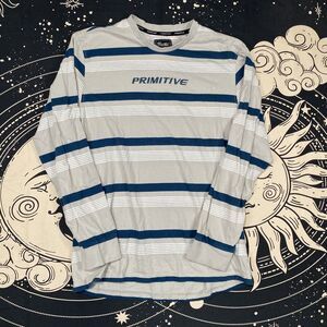 Primitive Long Sleeve Stripped Skater Shirt Mens XL Y2K 2000's Grunge